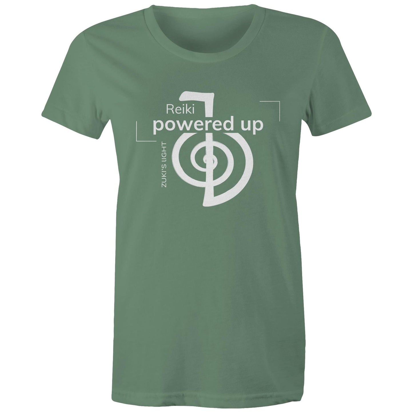 Reiki- Powered Up- Zuki's Light Branded AS Colour - Women's Maple Tee