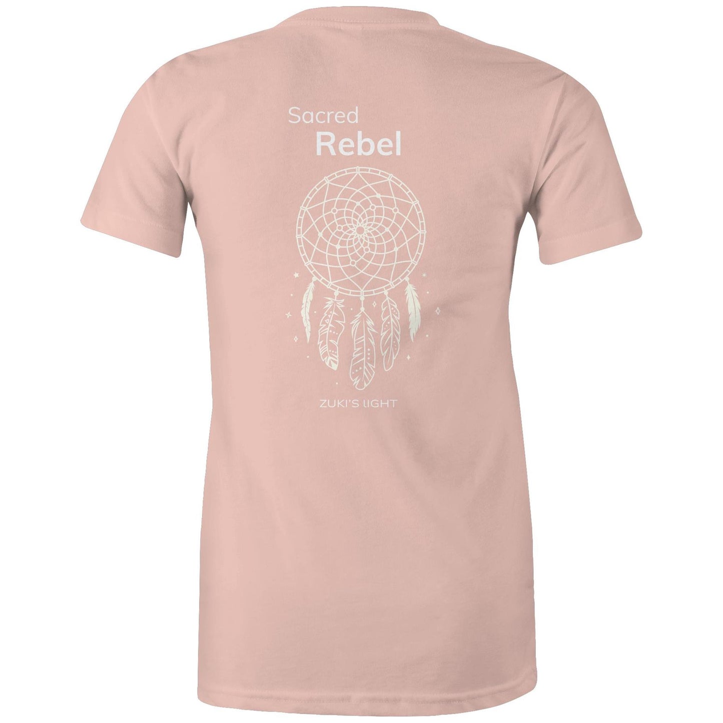 Sacred Rebel (back design only) Zuki's Light Branded AS Colour - Women's Maple Tee