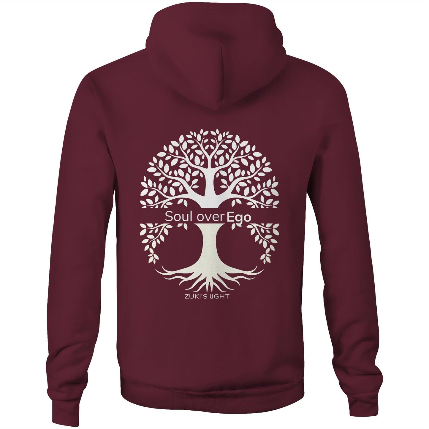 Soul over Ego (back design only) Zuki's Light Branded AS Colour Stencil - Pocket Hoodie Sweatshirt