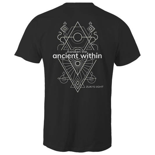 Awaken the ancient within - (Back design only) Zuki's Light Branded AS Colour Staple - Mens T-Shirt