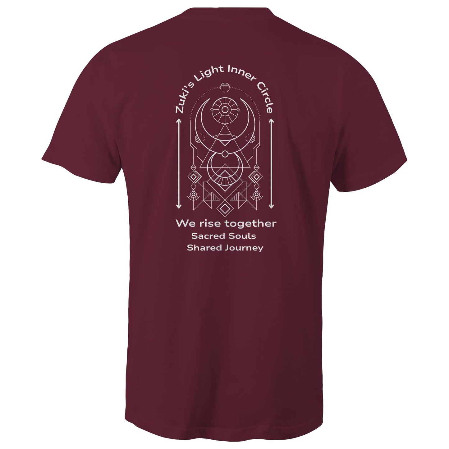 Zuki's Light Inner Circle- We rise together- Sacred Souls, Shared Journey (back design only) Zuki's Light Branded AS Colour Staple - Mens T-Shirt