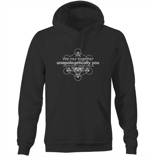 Unapologetically you- We rise together- Inner Circle Metatrons Cube- Zuki's Light Branded AS Colour Stencil - Pocket Hoodie Sweatshirt