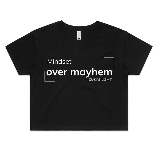 Mindset over mayhem- Zuki's Light Branded AS Colour - Women's Crop Tee
