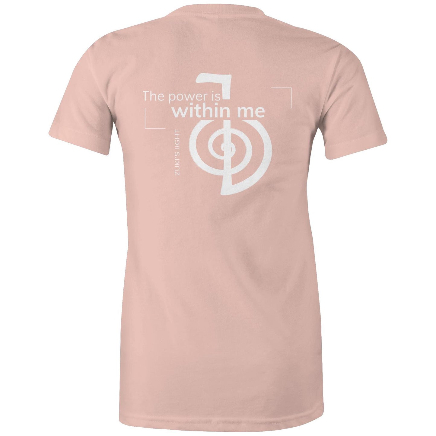 The power is within me- Reiki (back design only) Zuki's Light Branded AS Colour - Women's Maple Tee