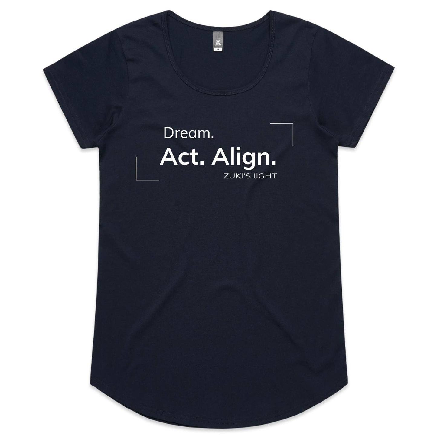 Dream. Act. Align. Zuki's Light Branded- AS Colour Mali - Womens Scoop Neck T-Shirt