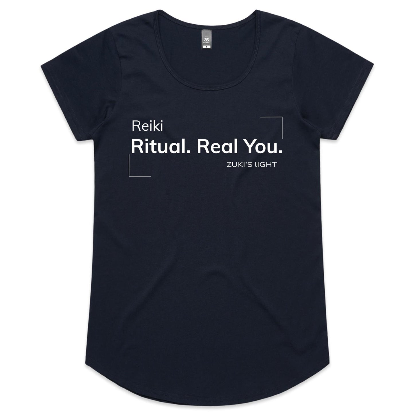 Reiki. Ritual. Real You - Zuki's Light Branded AS Colour Mali - Womens Scoop Neck T-Shirt