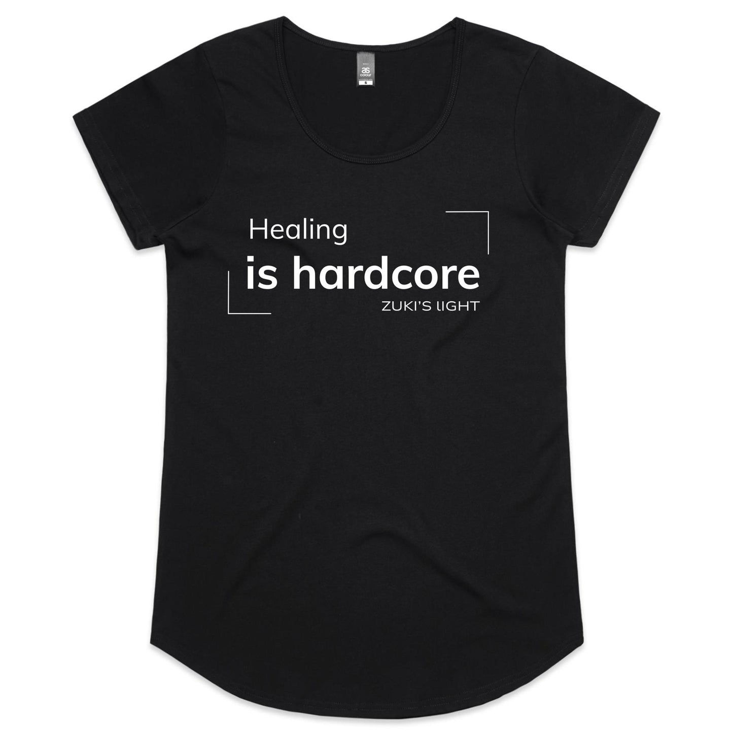 Healing is hardcore - Zuki's Light Branded AS Colour Mali - Womens Scoop Neck T-Shirt