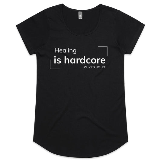 Healing is hardcore - Zuki's Light Branded AS Colour Mali - Womens Scoop Neck T-Shirt