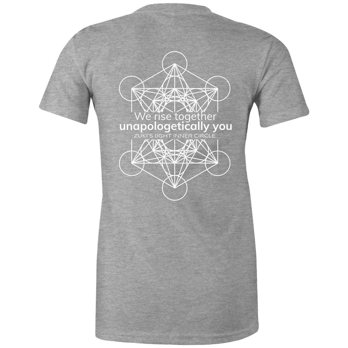 We rise together- Unapologetically you Metatrons Cube- Zuki's Light Inner Circle AS Colour - Women's Maple Tee