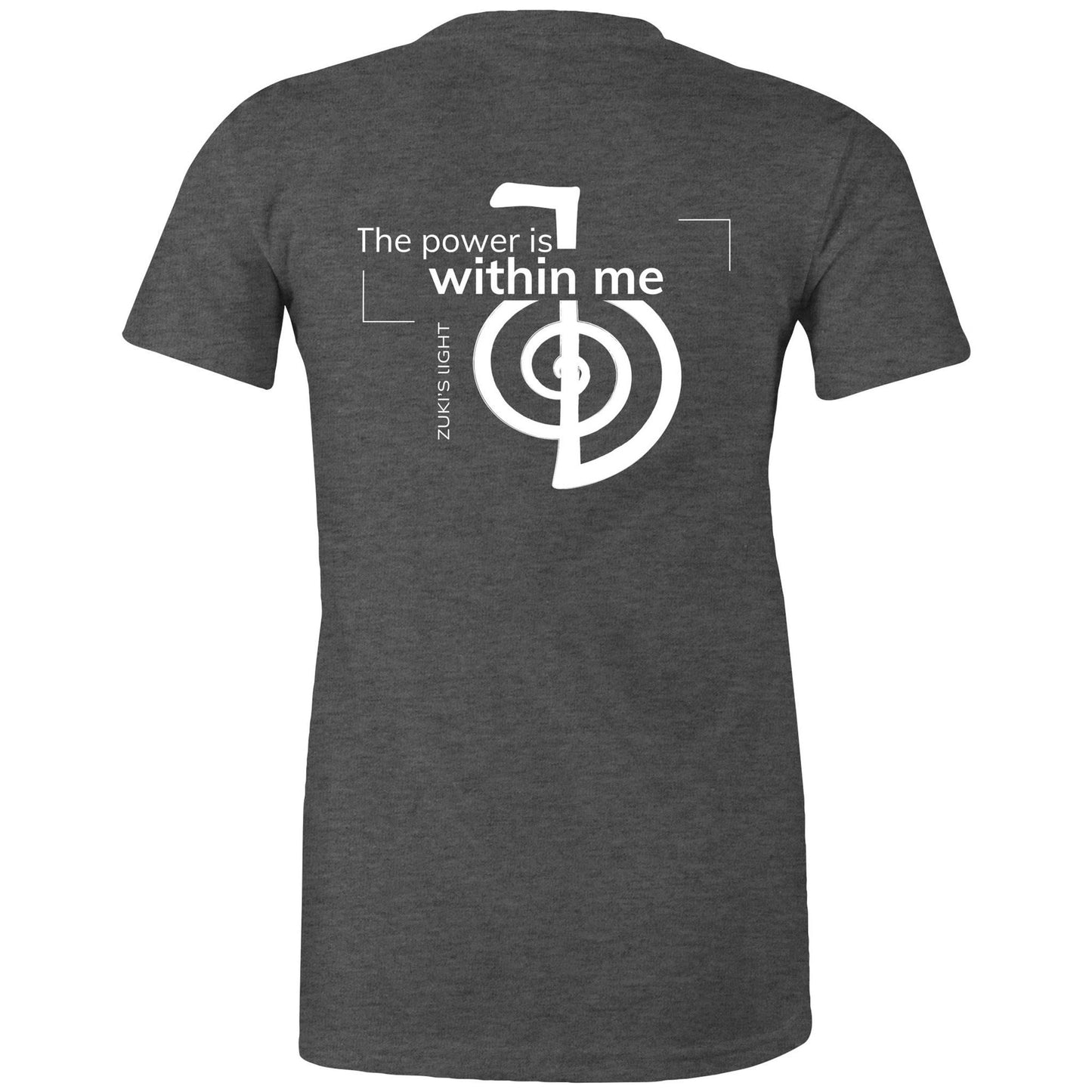The power is within me- Reiki (back design only) Zuki's Light Branded AS Colour - Women's Maple Tee