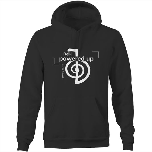 Reiki- Powered Up- Zuki's Light Branded AS Colour Stencil - Pocket Hoodie Sweatshirt