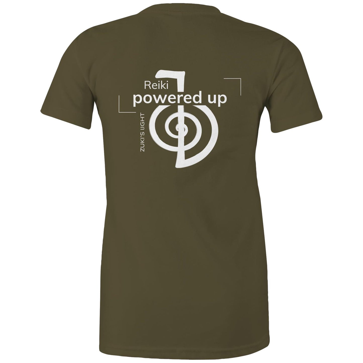 Reiki- Powered Up (back design only) Zuki's Light Branded AS Colour - Women's Maple Tee