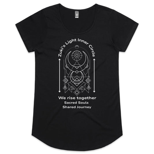 Zuki's Light Inner Circle- We rise together- Sacred Souls, Shared journey- Zuki's Light Branded AS Colour Mali - Womens Scoop Neck T-Shirt
