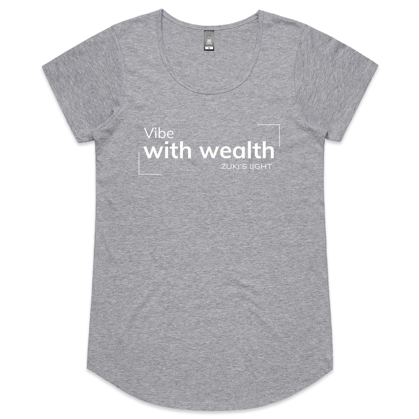 Vibe with Wealth- Zuki's Light Branded- AS Colour Mali - Womens Scoop Neck T-Shirt