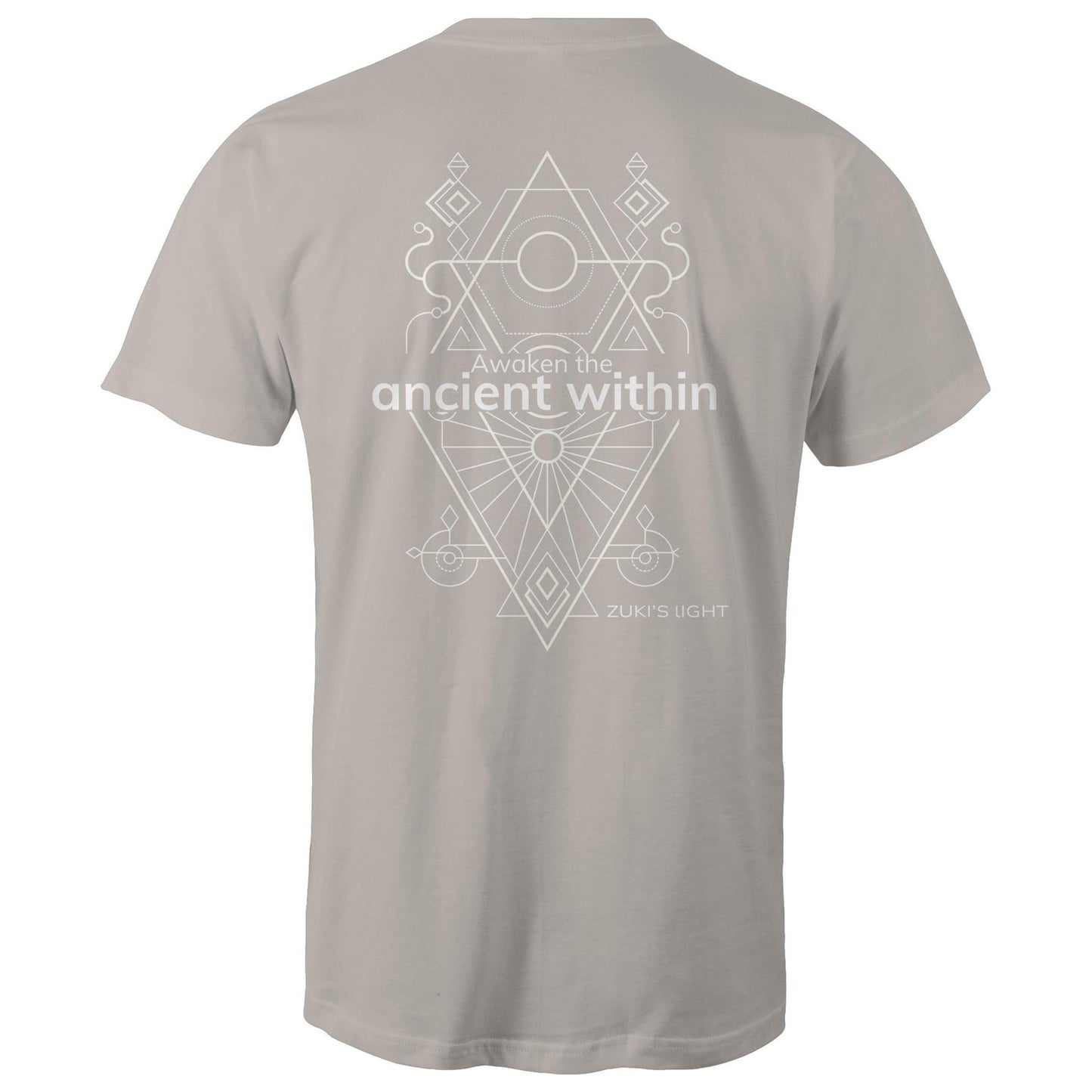 Awaken the ancient within - (Back design only) Zuki's Light Branded AS Colour Staple - Mens T-Shirt