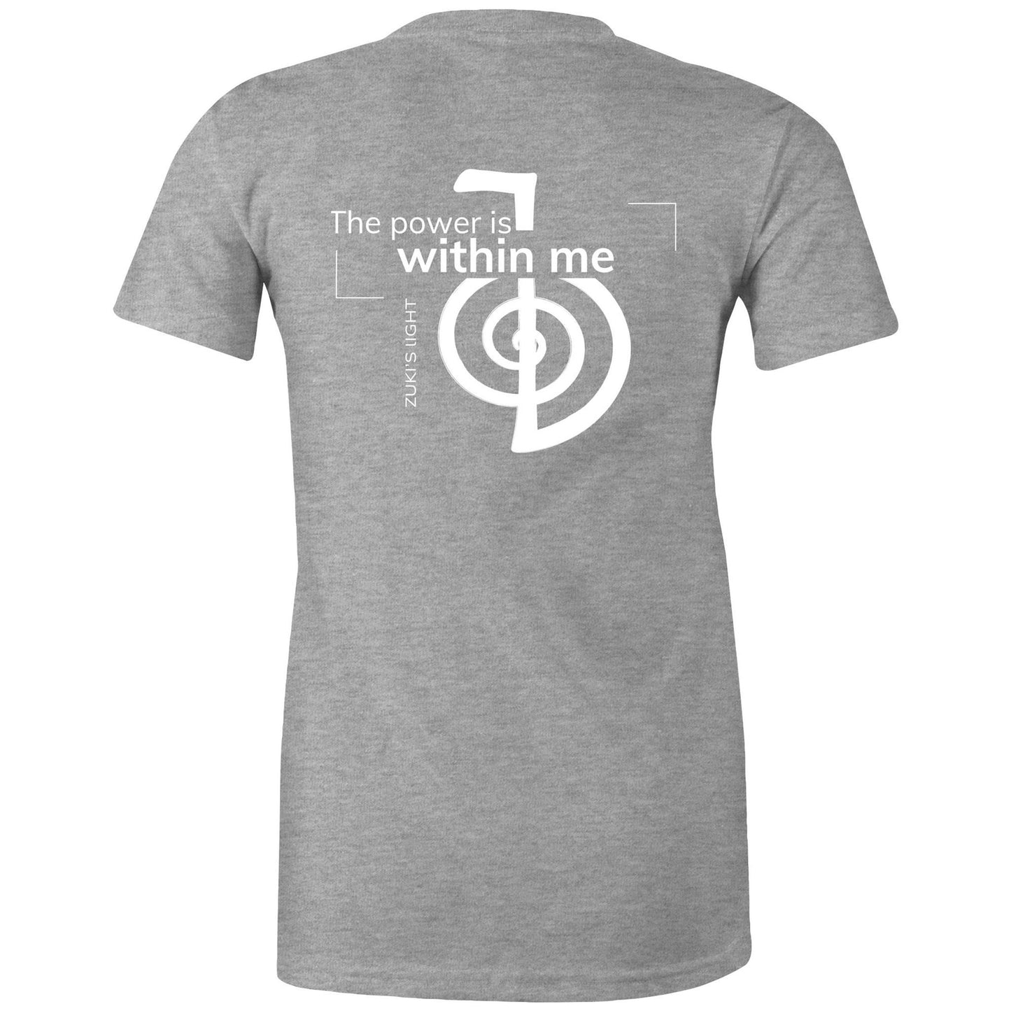The power is within me- Reiki (back design only) Zuki's Light Branded AS Colour - Women's Maple Tee