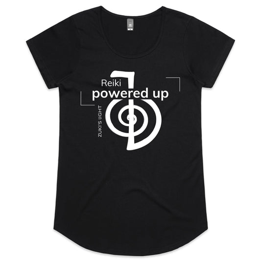 Reiki- Powered up- Zuki's Light Branded- AS Colour Mali - Womens Scoop Neck T-Shirt
