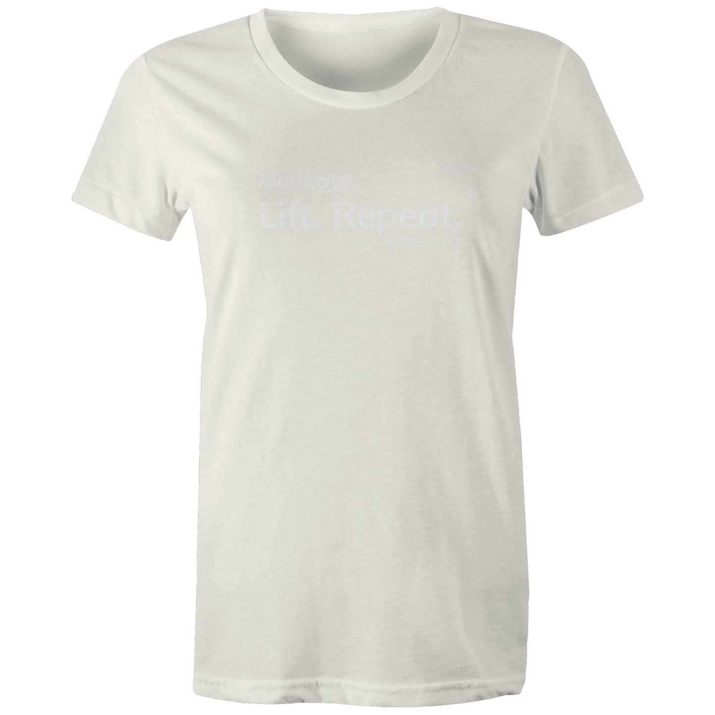 Meditate. Lift. Repeat- Zuki's Light Branded AS Colour - Women's Maple Tee