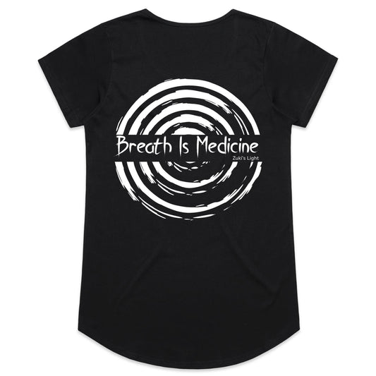 Breath Is Medicine (Back Design Only) AS Colour Mali - Womens Scoop Neck T-Shirt