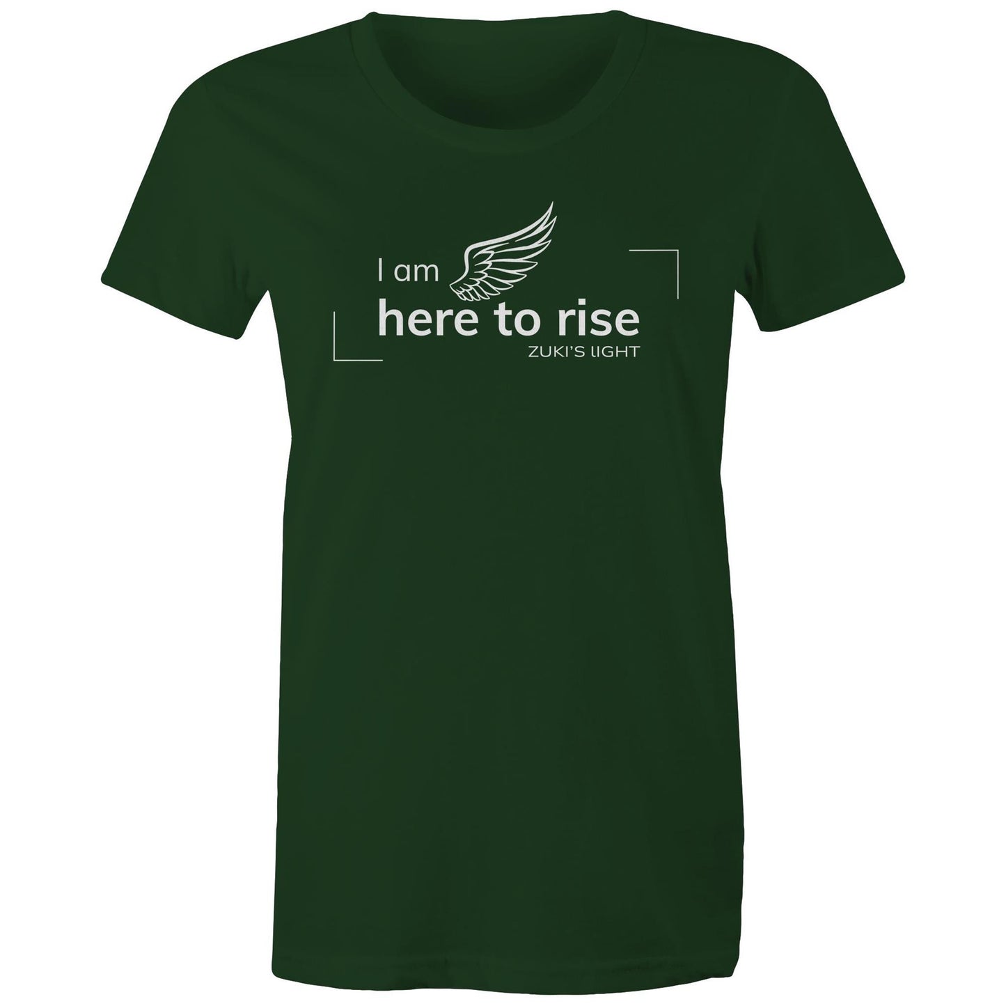 I am here to rise- Angel Wing Zuki's Light Branded AS Colour - Women's Maple Tee