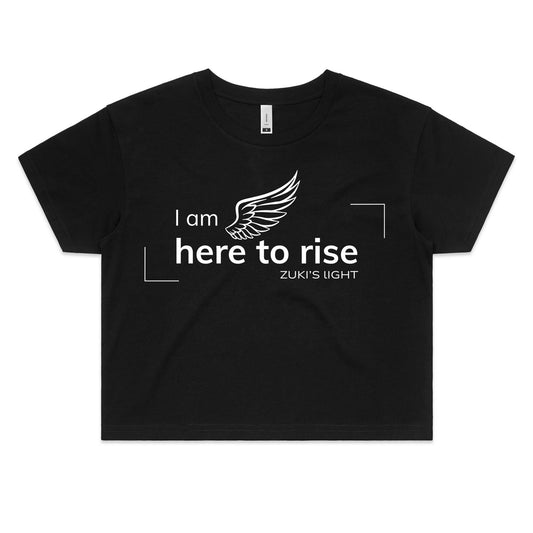 I am here to rise- Angel Wing- Zuki's Light Branded- AS Colour - Women's Crop Tee