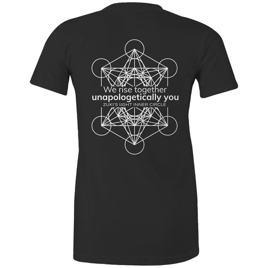 We rise together- Unapologetically you Metatrons Cube- Zuki's Light Inner Circle AS Colour - Women's Maple Tee