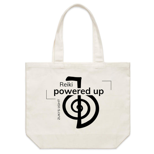 Powered Up- Reiki- Zuki's Light Branded - AS Colour - Shoulder Canvas Tote Bag