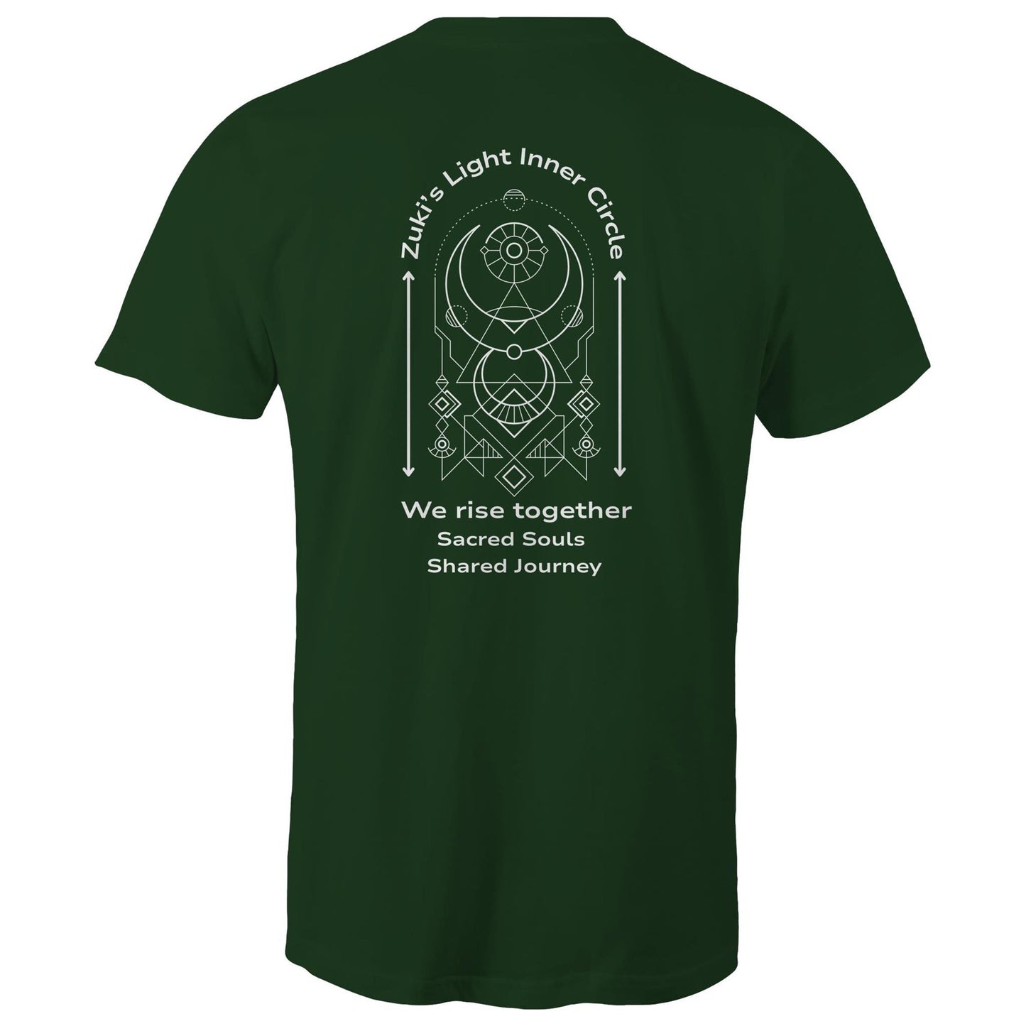 Zuki's Light Inner Circle- We rise together- Sacred Souls, Shared Journey (back design only) Zuki's Light Branded AS Colour Staple - Mens T-Shirt