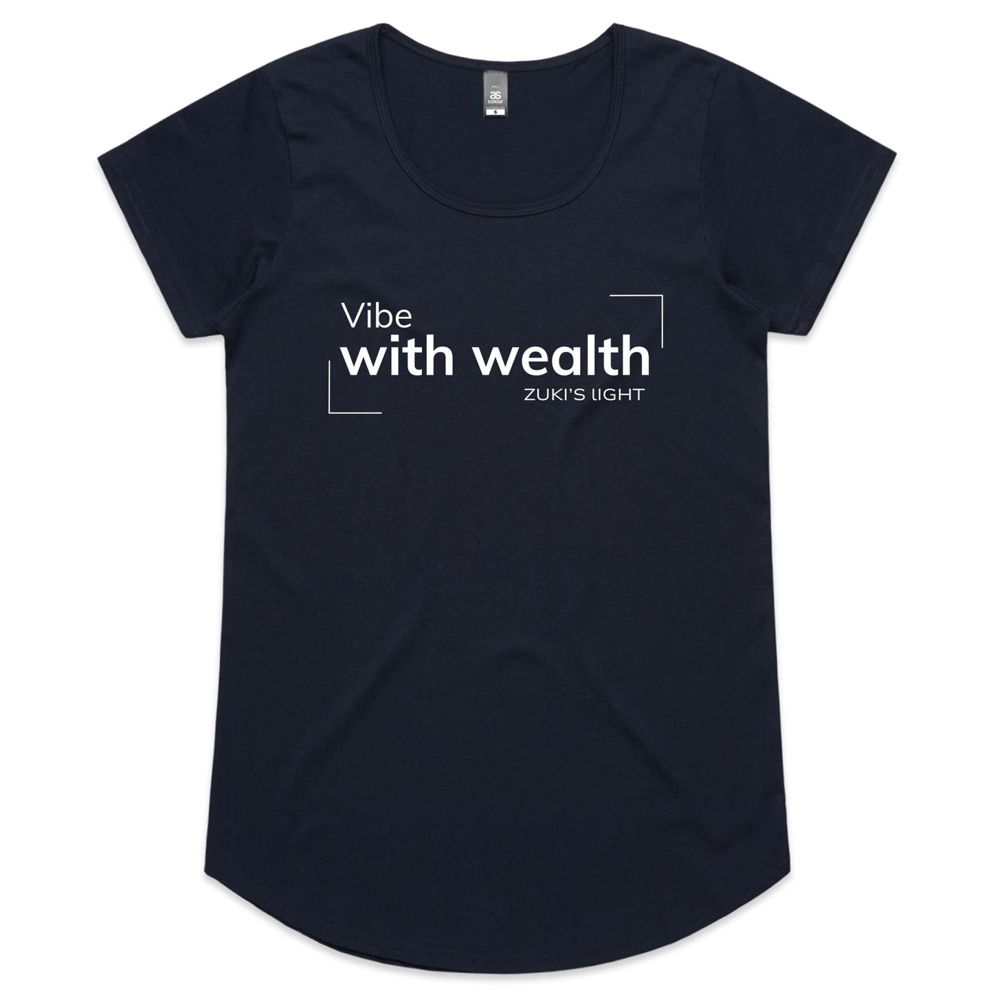 Vibe with Wealth- Zuki's Light Branded- AS Colour Mali - Womens Scoop Neck T-Shirt