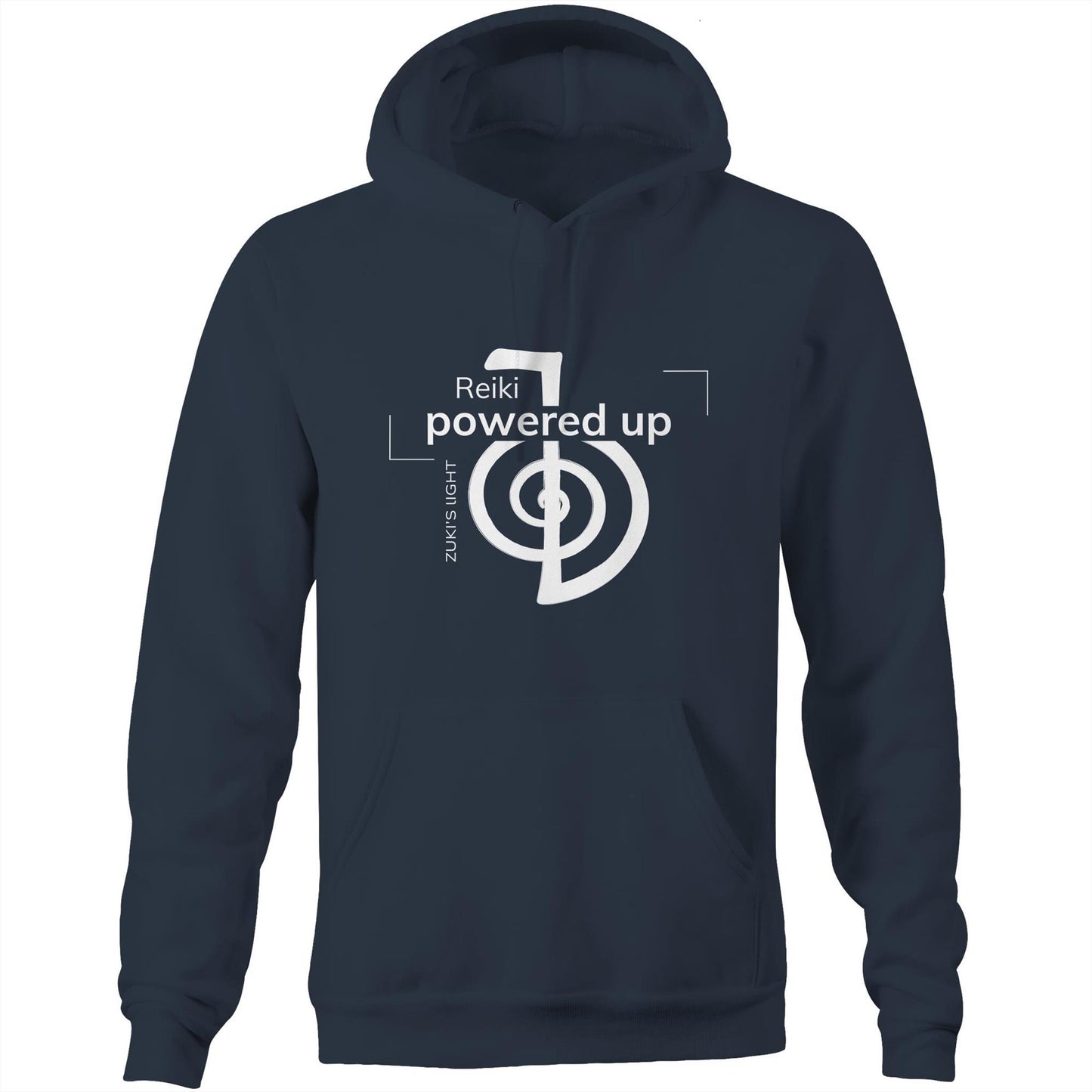 Reiki- Powered Up- Zuki's Light Branded AS Colour Stencil - Pocket Hoodie Sweatshirt