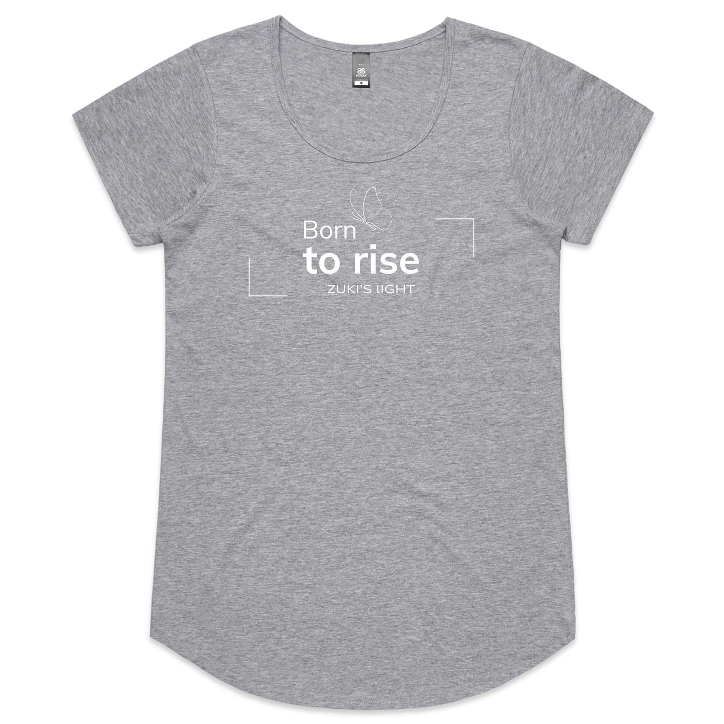 Born to Rise - Butterfly- Zuki's Light Bradnded- AS Colour Mali - Womens Scoop Neck T-Shirt