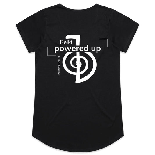 Reiki Powered Up (back design only) Zuki's Light Branded AS Colour Mali - Womens Scoop Neck T-Shirt