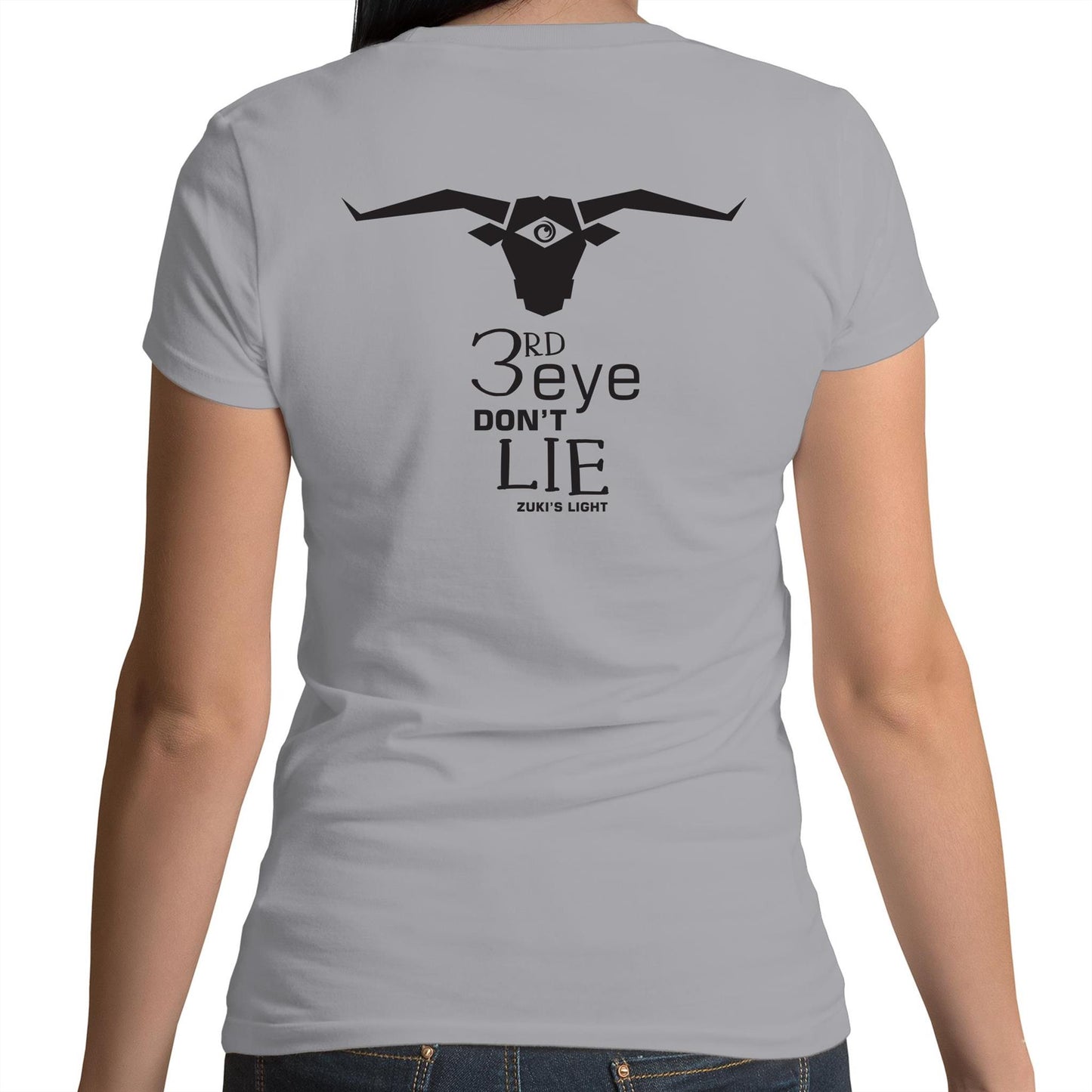 Bull Horn Black Font- AS Colour Mali - Womens Scoop Neck T-Shirt