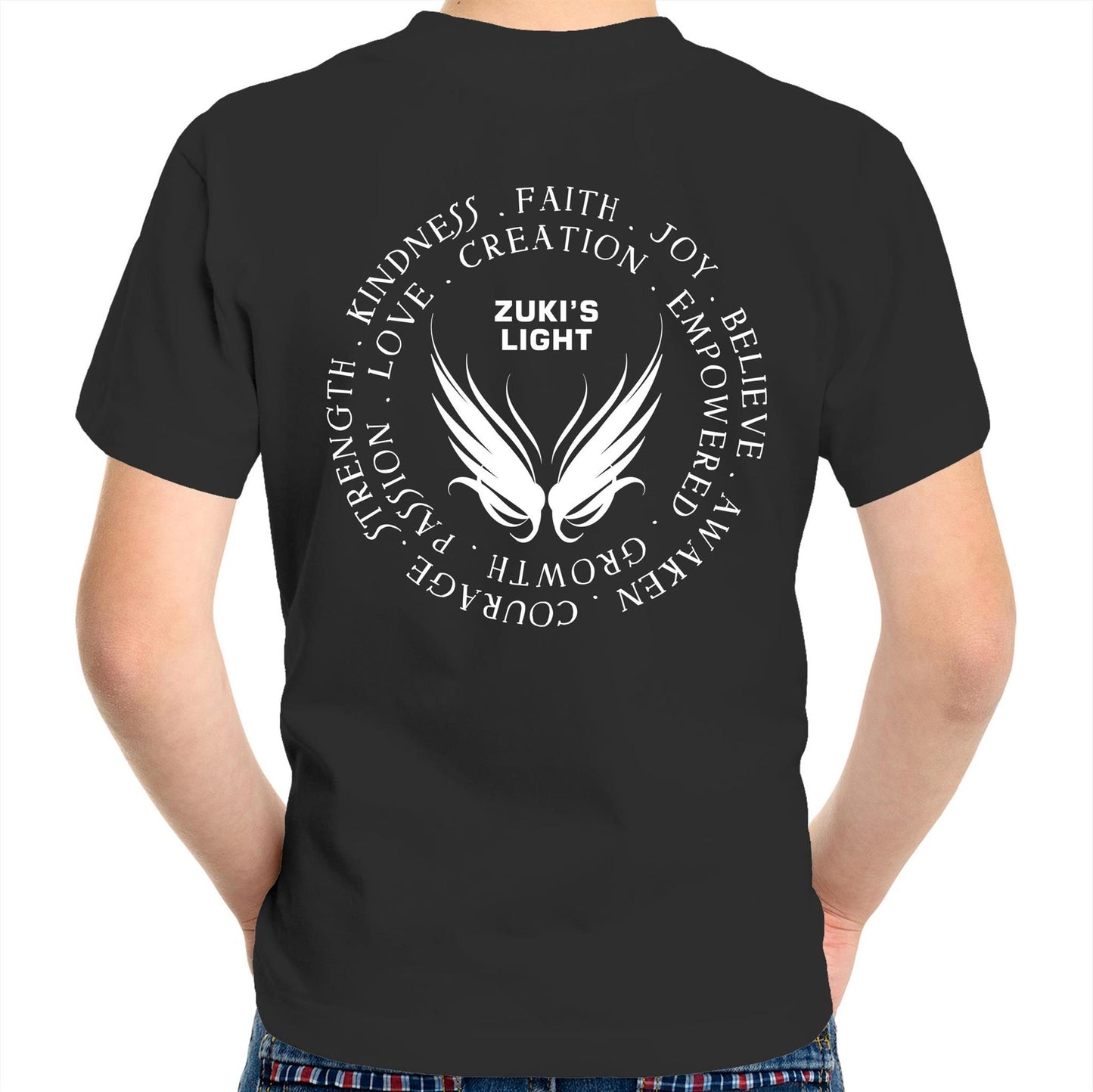 Angel Wing Inspired Words- Sportage Surf - Kids Youth T-Shirt