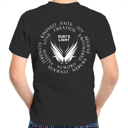 Angel Wing Inspired Words- Sportage Surf - Kids Youth T-Shirt
