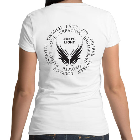 Angel Wing Inspired Words in Black font- AS Colour Mali - Womens Scoop Neck T-Shirt