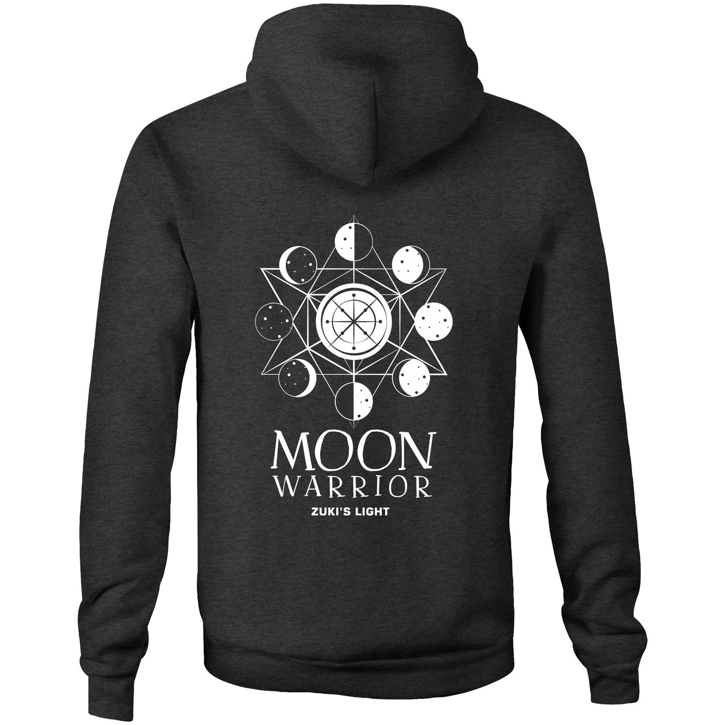 Moon Warrior- AS Colour Stencil - Pocket Hoodie Sweatshirt